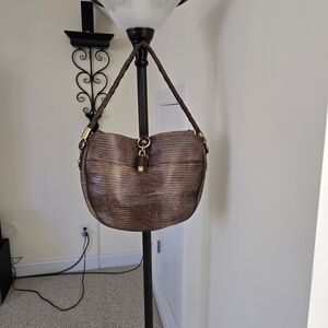 Francesco Biasia Embossed Leather Shoulder Bag